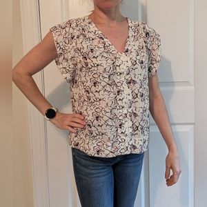 Q & A | Rufis Cap Sleeve Blouse | White | SP